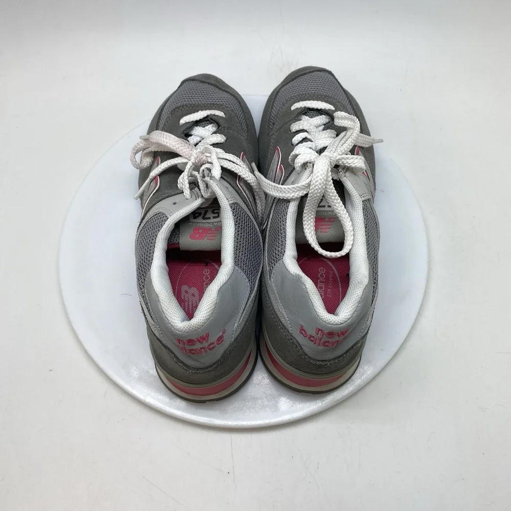New Balance Sneakers 8.5 B Womens 574 WL574GP Gray Running Athletic Gym Shoes